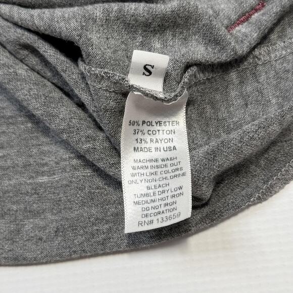 Iron & Resin Shirt Mens Small Heather Gray Henley Raglan 3/4 Sleeve Made USA - Picture 8 of 8